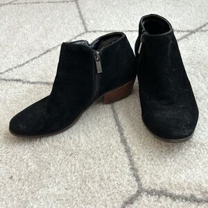 Suede black ankle booties